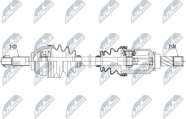 Полуось (привод в сборе, приводной вал) NTY. Артикул NPW-RE-069