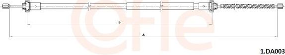 Трос ручника (тросик ручного тормоза) Cofle. Артикул 92.1.DA003