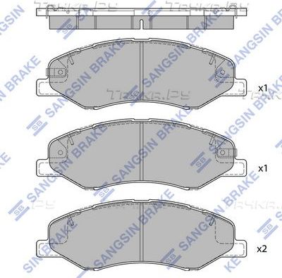 Тормозные колодки Sangsin Hi-Q передние для Honda Insight II 2009-2014. Артикул SP4271