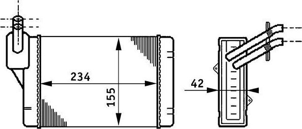 Радиатор отопителя (печки) Mahle Behr. Артикул AH 71 000S