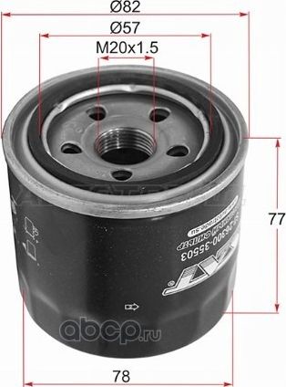 Фильтр масляный HYUNDAI SOLARIS 1.41.6 11-SANTA (SAT). Артикул ST2630035503