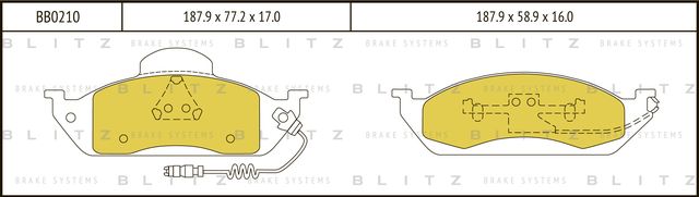Колодки Mercedes ML230-430 W163 98= (Blitz). Артикул BB0210