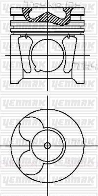 Поршень (в сборе) Yenmak для Peugeot 307 I 2003-2009. Артикул 31-04497-060
