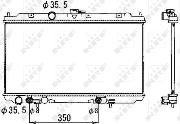 Радиатор охлаждения двигателя NRF (алюминий). Артикул 53389