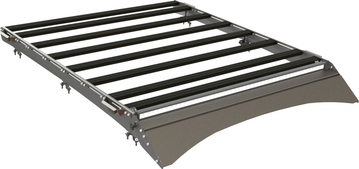 Экспедиционный багажник STC для Toyota Tundra II Crew Max 2006-2021 Шторка дальний и рабочий свет. Артикул STC-TTU/06-TR3-L1L3