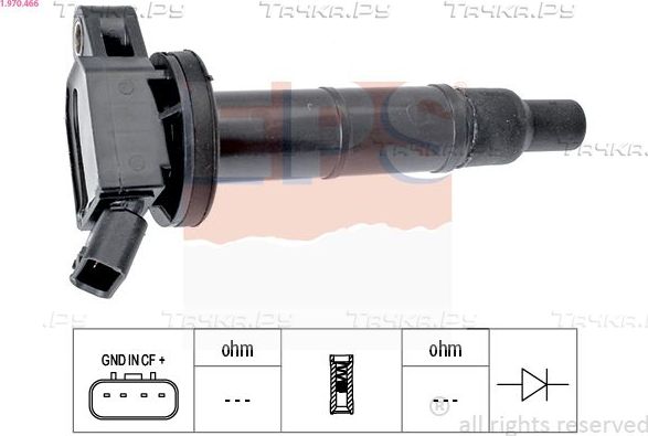 Катушка зажигания EPS Made in Italy - OE Equivalent для Toyota RAV4 III (XA30) 2005-2013. Артикул 1.970.466