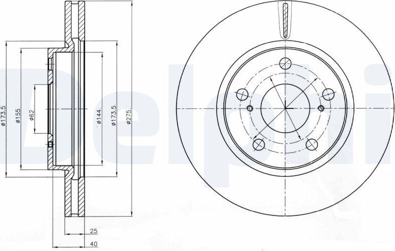 Тормозной диск Delphi. Артикул BG4304