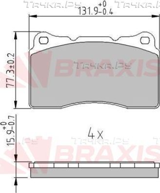 Тормозные колодки Braxis передние для Volvo V70 II 2003-2007. Артикул AA0651