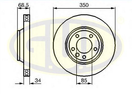 Тормозной диск G.U.D.. Артикул GDB134123