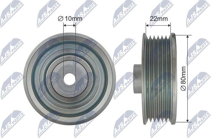 Направляющий (ведущий) ролик приводного поликлинового ремня NTY. Артикул RNK-TY-033