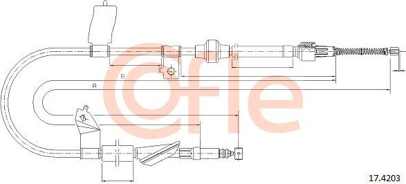 Трос ручника (тросик ручного тормоза) Cofle. Артикул 92.17.4203