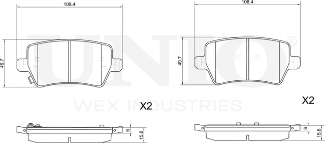 Колодки тормозные дисковые, комплект (Unio). Артикул BRP-20102
