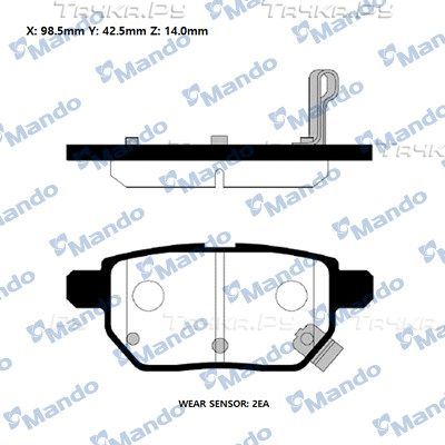 Тормозные колодки Mando. Артикул RMPT20NS