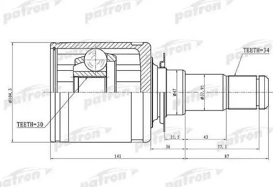 Шрус внутренний (граната) Patron. Артикул PCV1449