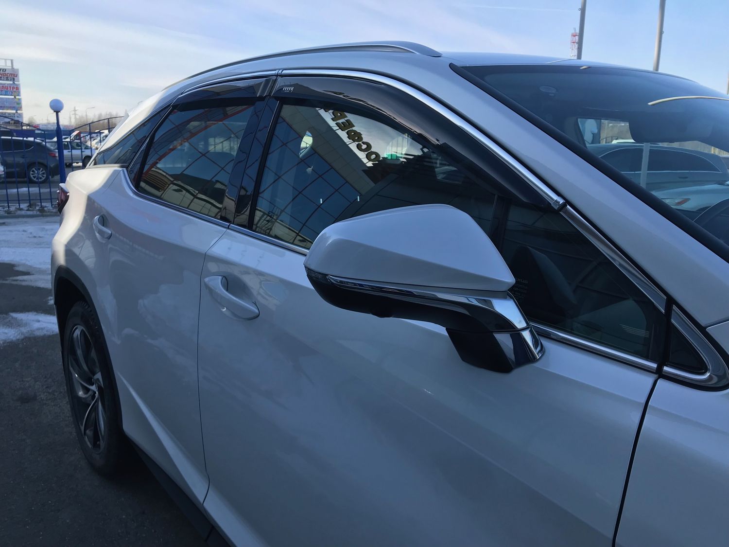 Дефлекторы V-Star для окон (с хром. молдингом) Lexus RX III 350/450H 2009-2015. Артикул CHR09075