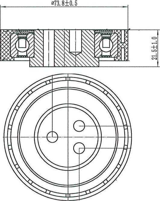Натяжной ролик (натяжитель) приводного клинового зубчатого ремня Trialli. Артикул CM 5325