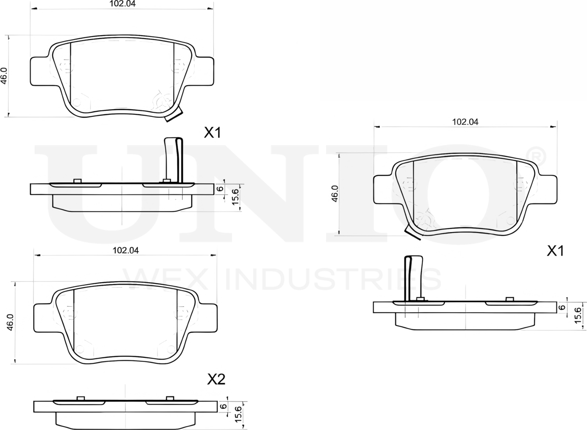 Колодки тормозные дисковые, комплект (Unio). Артикул BRP-20386