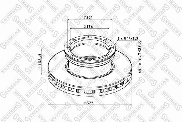 Тормозной диск Stellox. Артикул 85-00701-SX