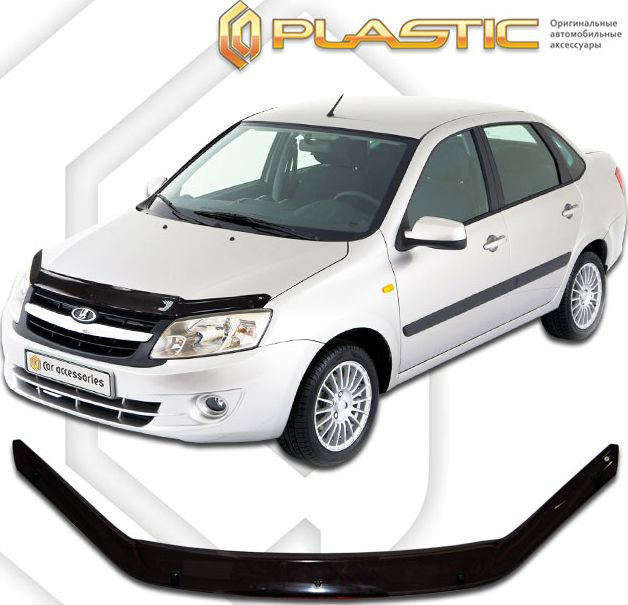 Дефлектор СА Пластик для капота (Classic черный) ВАЗ Lada Granta хэтчбек 2014-2026. Артикул 2010010110468