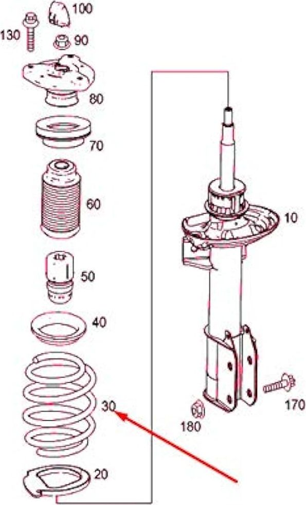 Пружина подвески винтовая Mercedes-Benz. Артикул A2043214604