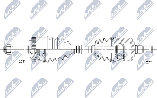 Полуось (привод в сборе, приводной вал) NTY. Артикул NPW-HY-543