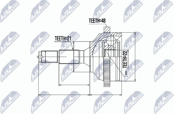 Шрус внутренний (граната) NTY. Артикул NPZ-PE-020
