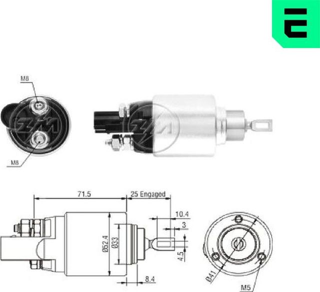 Втягивающее реле стартера Era для Audi A3 II (8P) 2003-2013. Артикул ZM8381