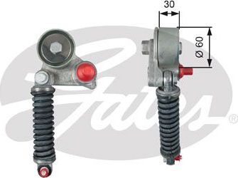 Натяжной ролик (натяжитель) приводного клинового зубчатого ремня Gates DriveAlign® для Suzuki Grand Vitara III 2005-2015. Артикул T39264