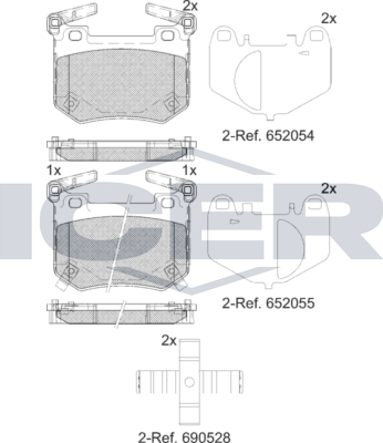Тормозные колодки Icer задние для Genesis G70 I 2017-2026. Артикул 182396