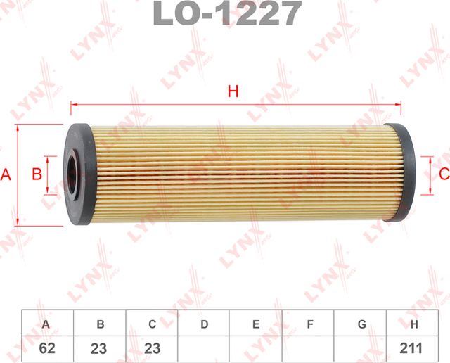 Масляный фильтр LYNXauto для Porsche Cayenne I (955) 2008-2010. Артикул LO-1227