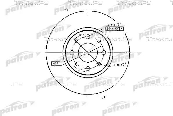 Тормозной диск Patron передний для Lancia Dedra 1989-1999. Артикул PBD2686