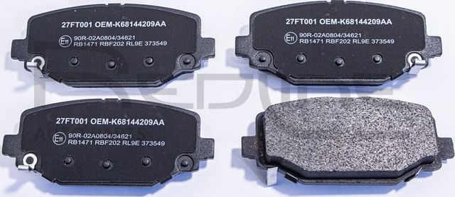Тормозные колодки RED Line задние для Dodge Journey I 2012-2026. Артикул 27FT001