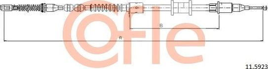 Трос ручника (тросик ручного тормоза) Cofle задний правый для Opel Vectra A 1988-1995. Артикул 11.5923