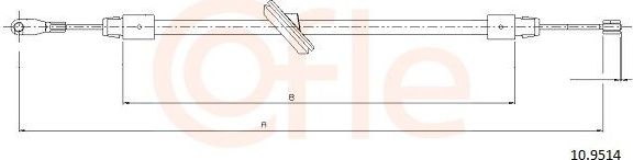 Трос ручника (тросик ручного тормоза) Cofle. Артикул 10.9514