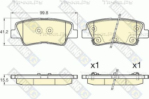 Тормозные колодки Girling задние для Hyundai i30 II 2011-2017. Артикул 6135375