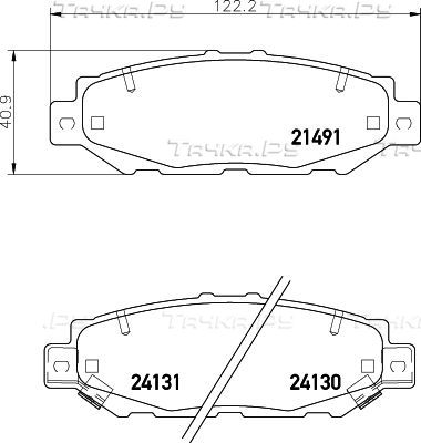 Тормозные колодки Mintex задние для Toyota Mark II VIII (X100) 1996-2001. Артикул MDB1710