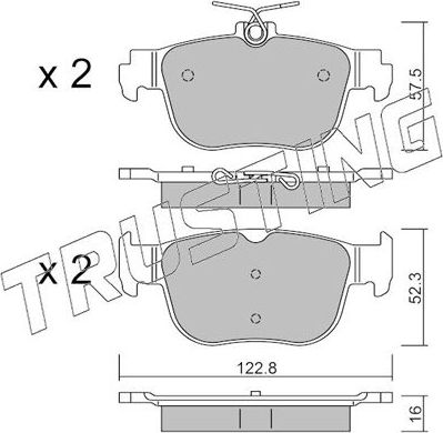 Тормозные колодки Trusting задние для Audi A3 IV (8Y) 2019-2026. Артикул 1281.0