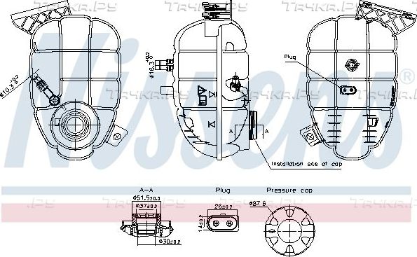 Расширительный бачок Nissens (полимерный материал) для BMW 3 VI (F3x) 2011-2026. Артикул 996325