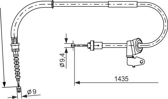 Трос ручника (тросик ручного тормоза) Bosch. Артикул 1 987 482 230