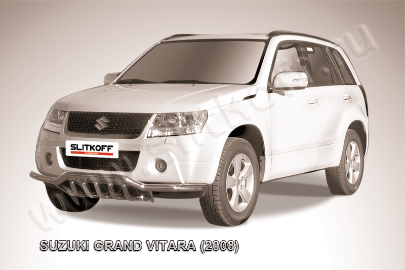 Защита Slitkoff переднего бампера d57 с защитой картера для Suzuki Grand Vitara III 5-дв. 2008-2012. Артикул SGV08007