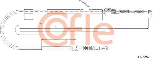 Трос ручника (тросик ручного тормоза) Cofle задний левый для Mitsubishi L200 III 1996-2007. Артикул 92.17.2282