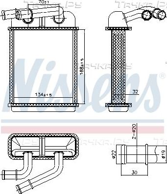 Радиатор отопителя (печки) Nissens для Audi Q7 I (4L) 2006-2015. Артикул 707313