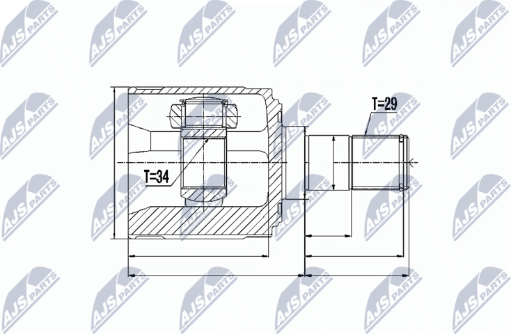 Шрус внутренний (граната) NTY. Артикул NPW-HD-018