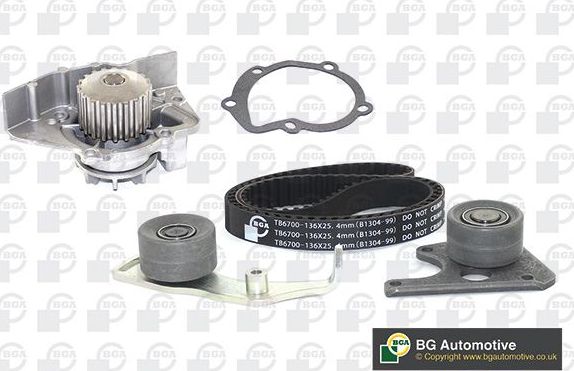 Помпа (водяной насос) с комплектом ремня ГРМ BGA. Артикул TB1402CPK