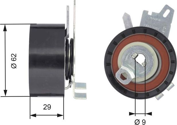 Натяжной ролик (натяжитель) ремня ГРМ Gates PowerGrip®. Артикул T43145