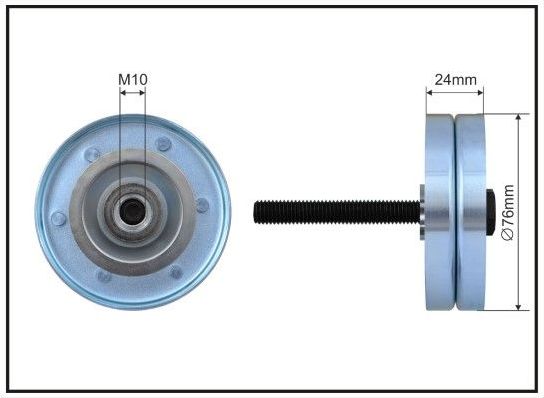 Направляющий (ведущий) ролик приводного поликлинового ремня Caffaro (Металл). Артикул 252-53