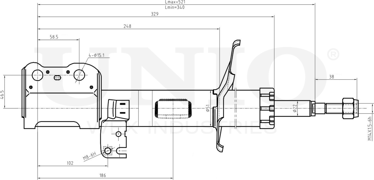 Амортизатор подвески (Unio). Артикул SAB-10149