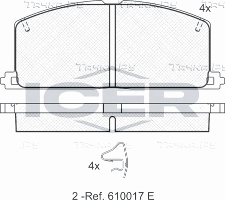 Тормозные колодки Icer передние для Toyota Sprinter Carib II 1987-1989. Артикул 180462