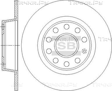 Тормозной диск Sangsin Hi-Q задний для SEAT Altea I 2004-2015. Артикул SD5411