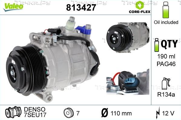 Компрессор кондиционера Valeo VALEO CORE-FLEX для Mercedes-Benz Sprinter 906 2006-2018. Артикул 813427